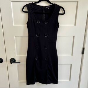 Vintage 90s Le Chateau Black Sleeveless Mini Dress